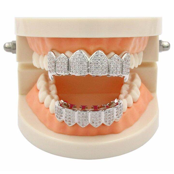 Silver Plated Top & Bottom Grillz Mouth Teeth Grills High Quality