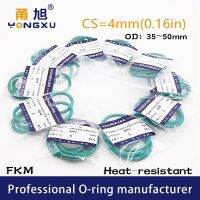 ซีลยางฟลูออรีนโอริง2ชิ้น/ล็อตสีเขียว Fkm Cs4mm Od35/36/38/40/42/44/45/46/48/50*4Mm วงแหวนแหวนปะเก็น