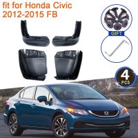 บังโคลนรถสำหรับ Honda Civic 2012 2013 2014 2015 FB บังโคลนแผ่นกันกระเซ็นล้อหลัง4ชิ้นอุปกรณ์แต่งรถยนต์