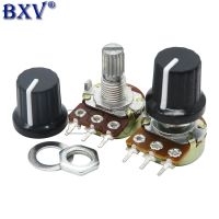 5Sets 5PCS+5PCS WH148 B1K ~ B1M Ohm 1K 1M 2K 5K 20K 50K 10K 3Pin 15mm Terminal Linear Taper Rotary Potentiometer For Arduino WATTY Electronics