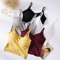 พร้อมส่ง?Sanay Bra?(N590) เสื้อครอปสายเดี่ยว แต่งไขว้หน้า ดีไซน์เก๋ผ้านุ่มใส่สบาย