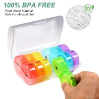 1Set Weekly Pill Organizer Portable Pill Box Pill Holder Pill Organizer 7 Daily Pill Dispenser Durable PP Material 2 Time A Day