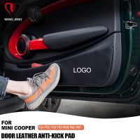 Hotk สำหรับ Mini Cooper แผ่นรองประตูรถ,สติ๊กเกอร์แผ่นป้องกันการเตะข้างเบาะหนังตกแต่งภายใน F54 F55 F56 R56 R60ตกแต่งอุปกรณ์ตกแต่งรถยนต์