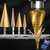 3Pcs/set 3-12mm 4-12mm 4-20mm HSS Straight Groove Step Drill Bit Titanium Coated Wood Metal Hole Cutter Core Drilling Tools Set Drills  Drivers