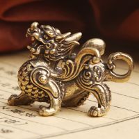 Statue Figurine Kylinsculpture Wealth Brass Decor Prosperity Good Yao Chinese Pi Ornament Qilin Dragon Luck Animal Fengshui