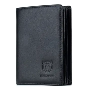 Bullcaptain Large Capacity Genuine Leather Bifold Wallet/Credit Card Holder  for Men with 15 Card Slots QB-027 (Black)