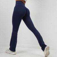 ผู้หญิงสูงเอวกีฬาโยคะ Leggings หญิงการฝึกอบรมเต้นรำ Bell Bottoms ชุดฟิตเนส Gym กางเกง Elastic Activewear เสื้อผ้า...