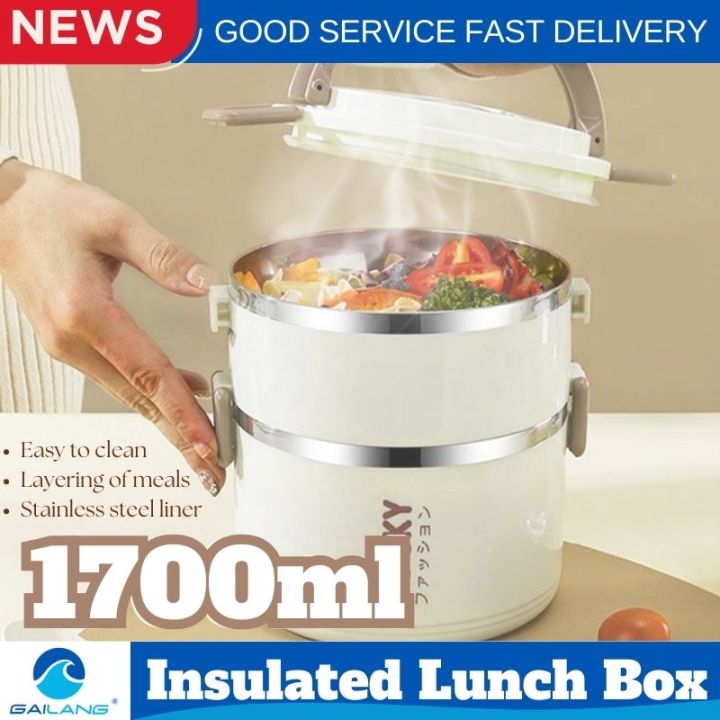 Large Capacity Lunch Box, Portable Stainless Steel Food Soup