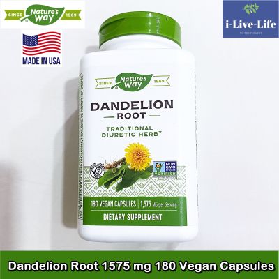 สารสกัดจากรากดอกแดนดิไลอัน Dandelion Root 1575 mg 180 Vegan Capsules - Natures Way