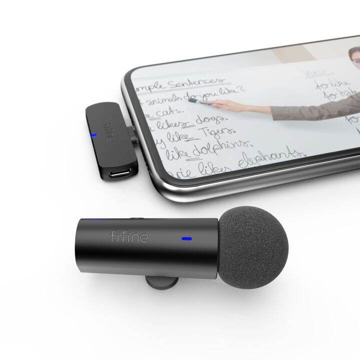 FIFINE M6 2.4Ghz Lapel Mike Wireless Microphone Mobile Phone Vlogging