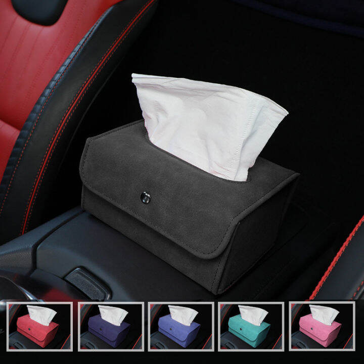 Alcantara Tissue Box Car Tissue Holder Luxury Tissue Paper Towel