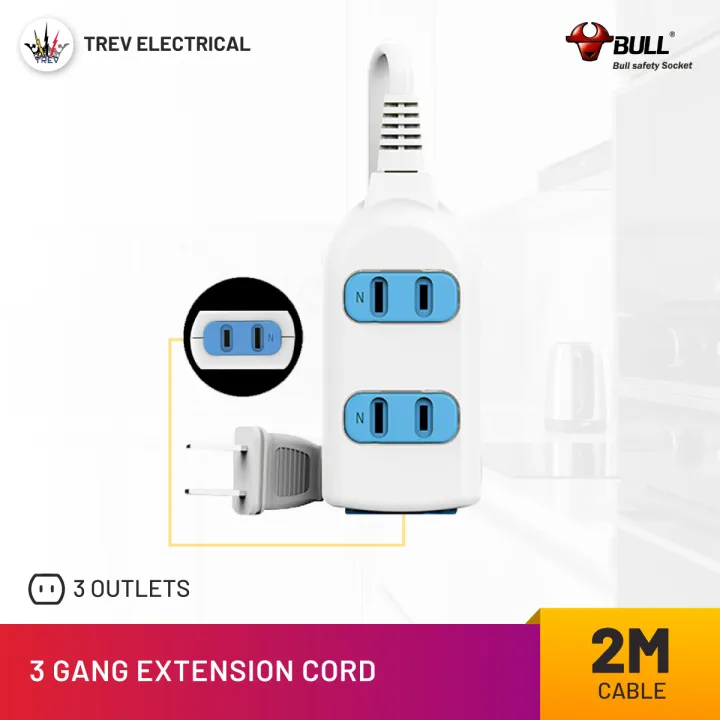 TREV Bull Extension Cord 3gang 3meters GNTP J0303 Lazada PH
