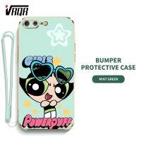 VRQR Powerpuffy เคสโทรศัพท์สำหรับหญิงสาวน่ารักสำหรับ iPhone 6 6S Plus 7 Plus 8 Plus SE2020 X XS Max XR Super Girl ปลอกนุ่มบางพิเศษ (รวมฟรีสายคล้อง)