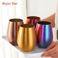 hotx【DT】 500ml Gold Beer Cup Drinkware Tumbler tableware water Outdoor Cocktail Drinking Mugs Metal Cups