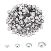 300pc 400pcs 4 Size Flower Bead Caps 3/4/5/6mm Surgical Steel Spacer End Caps Bead Cap Spacers for Bracelet Necklace Jewelry Making Stainless Steel Color