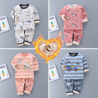 Winter Children Warm Underwear Set Sleepwear Kids Clothes Sets 12m-5y Thickened Cartoon Girl Christmas Pajamas Plush Pyjama Boys