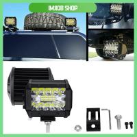 IMJIQB SHOP ไฟหน้าโคมไฟอัตโนมัติ4นิ้ว LED จุดน้ำท่วมไฟรถยนต์แถบแสงสำหรับทำงานไฟหน้ารถ60W