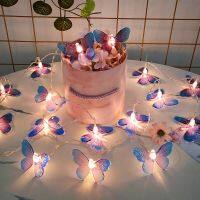 MA1MBB 1.5M 10 LED Butterfly Lights String Battery Outdoor Fairy Night Lamp Room Garland Curtain Gitls Brithday Wedding Party Decor