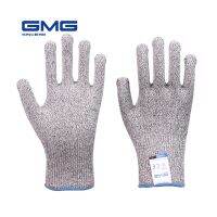 ถุงมือตัดทนทาน GMG Grey Black HPPE EN388 Level 5 ANSI ถุงมือนิรภัยสำหรับทำงานป้องกันตัดหลักฐานถุงมือป้องกันการตัด