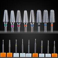 5 in 1 Carbide Tungsten Volcano/Tornado Nail Bit 3/32 Shank Fast Remove Acrylic Hard Gel Dual Rotation Manucure Milling Cutters