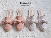 Rarin [ Hannah ] 36 - 41 รองเท้าเปิดส้น ผูกโบว์ คิวท์ ๆ ** เท้าไม่เรียวบวกเพิ่ม **