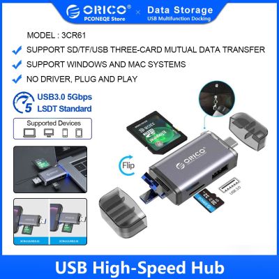 【CW】 ORICO 6 in 1 Card Reader USB 3.0 Micro USB 2.0 Type C to SD Micro SD TF Adapter Smart Memory SD OTG Cardreader for Laptop