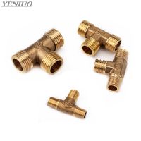 [HOT] Copper 1/8 quot; 1/4 quot; 3/8 quot; 1/2 quot; 3/4 quot; 1 quot;BSP Male Thread Tee Type 3 Way Brass Pipe Fitting Adapter Coupler Connector For Water