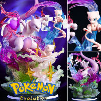 Figure ฟิกเกอร์ MFC Studio จากการ์ตูนเรื่อง Pokemon Evolution of Mew &amp; Mewtwo โปเกมอน อีโวลูชัน อ็อฟ มิวทู Resin Statue พร้อมไฟ With LED Ver Anime Hobby โมเดล ตุ๊กตา อนิเมะ การ์ตูน มังงะ ของขวัญ Doll manga Model New Collection Gift คอลเลกชัน ของสะสม