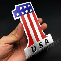 เพจโลโก้ อเมริกา แต่งรถยนต์ มอเเตอร์ไซค์ Metal USA American NO.1 Flag Emblem Car Badge Motorcycle Gas Tank Decals Sticker