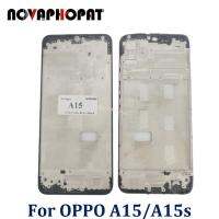 แผ่นกรอบภาพ LCD ฝากรอบหน้าสำหรับ Oppo A15 / A15s / A35 CPH2185 CPH2179โมดูลจอแสดงผลชนิด LCD กรอบเคสคลุม