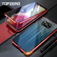 TOPZERO เคสสำหรับ Xiaomi POCO X3 NFC Poco M3 Poco F3,เคสป้องกันเต็มรูปแบบ360 ° เคสโลหะกันกระแทกแบบแม่เหล็กเคสฝาครอบกระจกนิรภัย