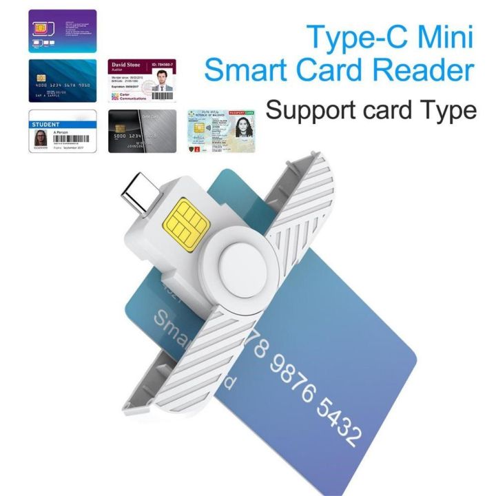 YURDER USB Common Access Foldable CAC Smart Card SIM Card Type-C Reader ...