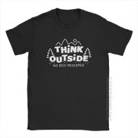 เสื้อยืด ผ้าฝ้าย 100% พิมพ์ลาย Think Outside No Box Required Awesome สําหรับผู้ชาย เดินป่า ตั้งแคมป์ ปีนเขาS-5XL  5GXS