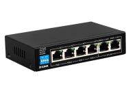 Switching Hub 6 Port D-LINK DES-F1006P-E (5,4 POE,+2 Uplink)