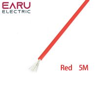 สายสายซิลิโคนไฟฟ้าอ่อนทนความร้อน5เมตร/ล็อต8 10 12 14 16 18 20 22 24 26 28 30 AWG 5M 6สีสีดำสีน้ำเงินสีแดง