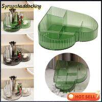 SYRUPSHADDOCKING เครื่องสำอางรูปหัวใจกล่องใส่ของแบบใสแยกอุปกรณ์อาบน้ำกล่องเก็บของสร้างสรรค์เดสก์ท็อปตัวจัดระเบียบเครื่องสำอาง