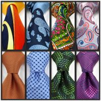 Colorful Dot Floral Necktie Silk Paisley 63" 160cm Fashion Extra Long Size Ties for Men Wedding