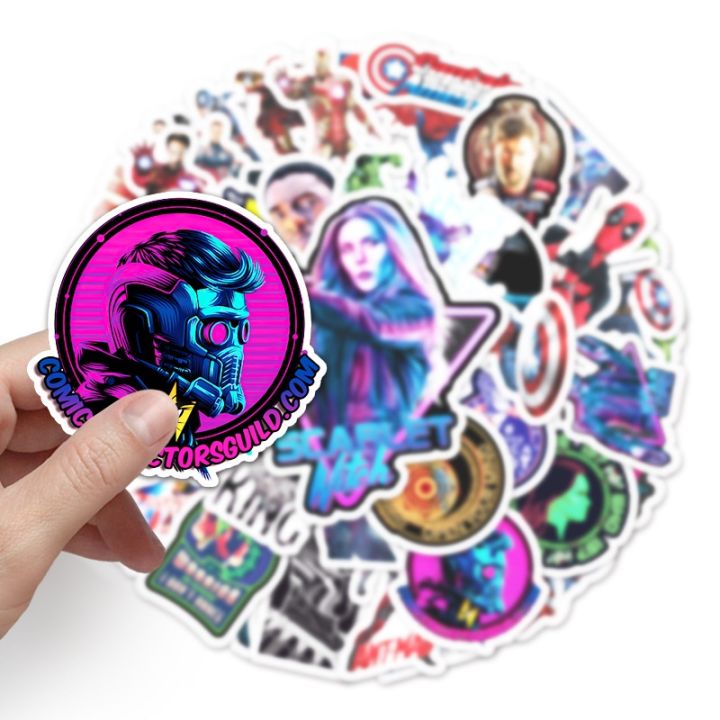 sticker-bomb-50-ชิ้น-สติ๊กเกอร์บอม-ลาย-avenger-marvel-อเวนเจอร์-สติ๊กเกอร์โน๊ตบุ๊ค-ติดตู้เย็น