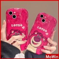 ❣☽ Mowin - เข้ากันได้สำหรับ เคสไอโฟน เคสไอโฟน11 เคส iphone 11 สำหรับ iPhone 14 Pro Max เคสไอโฟน 3D ขอบโค้งคลื่นใสเคส TPU ถุงลมนิรภัยกันกระแทกฝาครอบกล้องหมีสีชมพูน่ารักเข้ากันได้สำหรับ iPhone 13 Pro max 12 Pro Max 11 xr xs max 7 Plus