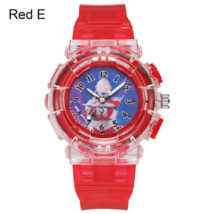 นาฬิกาของเล่นนาฬิกา-led-สำหรับเด็กนาฬิกาของเล่นกระพริบส่องสว่างการ์ตูนอุลตร้าแมนสำหรับนาฬิกาของเล่น