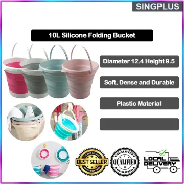 10L Collapsible Bucket Silicone Outdoor Barrel Fishing Camping Large 2.64  Gallon