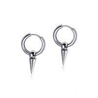 Simple Punk Stainless Steel Rivet Pendant Hoop Earrings For Man Trendy Ear Jewelry Gift Drop Shipping