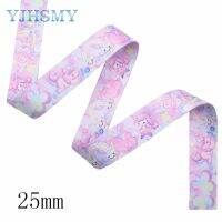 L-20114-46 1”5yardsPink unicorn Printed Double sided Grosgrain Ribbon  Bowknot DIY handmade accessories decoration ribbon Gift Wrapping  Bags