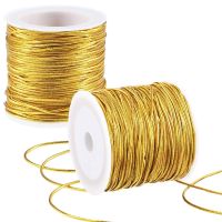 【YF】☊▩  1roll Gold Color Cord No-Elastic Cords 0.2-1mm Thin Tinsel Rope for Jewelry Gifts Crafts Wrapping Making