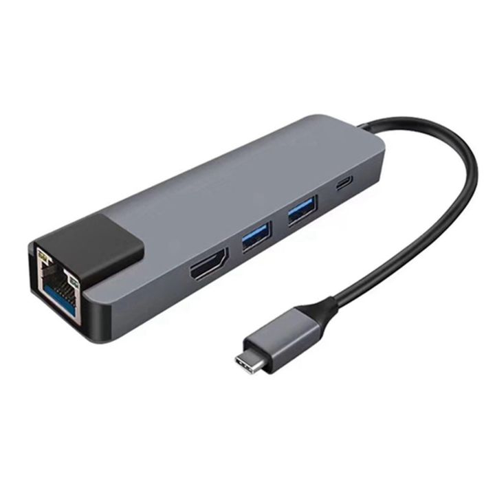 ผู้ขายที่ดีที่สุด5-in-1-usb-type-c-hub-hdmi-เข้ากันได้-usb-c-hub-เพื่อ-gigabit-rj45-ad-ter