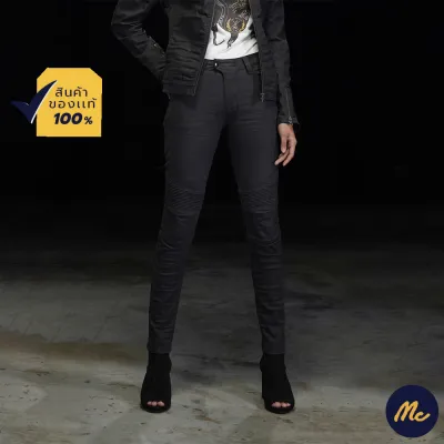 Mc Jeans กางเกงยีนส์ผู้หญิง กางเกงยีนส์ BIKER ทรงขาเดฟ ผู้หญิง สีดำ ทรงสวย MBSZ033