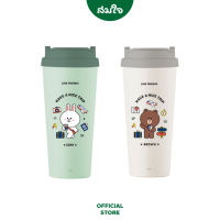 LocknLock (ล็อกเอ็นล็อก) กระบอกน้ำเก็บอุณหภูมิสีเขียว LINE Friends Energetic Tumbler รุ่น LHC4279LF ความจุ 540 มล.