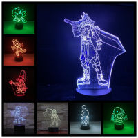 Final Fantasy Cloud Strife 3D Led Nightlights Illusion Lampara Table Lamp For Bedroom Home Decoration