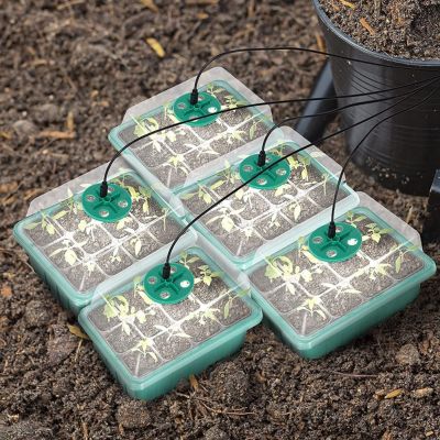 5pcs Seed Starter Tray wwith Grow Light Seedling Starter Trays Greenhouse Gardening Plant Seedling Germination Box