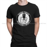 Hand Pointing Glock Classic Hipster TShirts Glock ชาย GraphicStreetwear T เสื้อคอกลมคุณภาพสูง